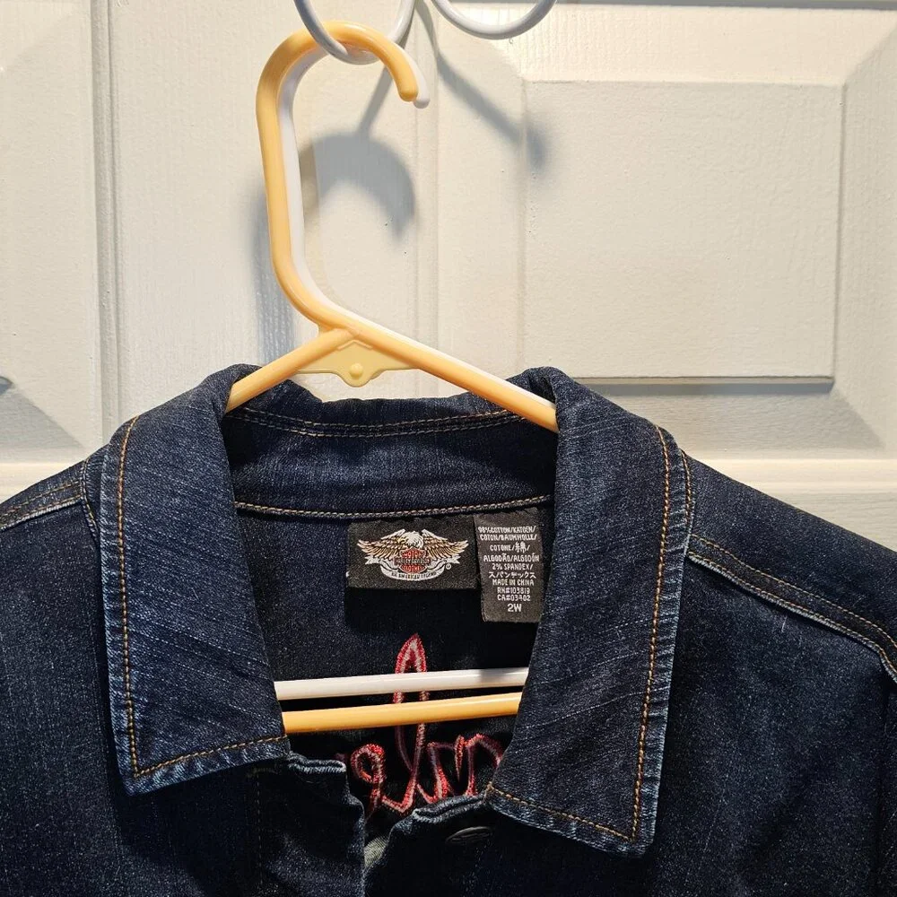 Harley-Davidson Embroidered Jean Jacket 2W - Picture 2 of 7